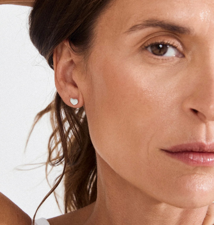 ARIN SILVER PLATED HEART EARRINGS