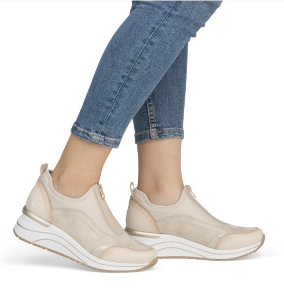 Rieker Women's Beige Zip Trainers N9553-60
