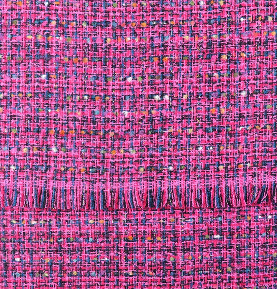 BRIGHT PINK MIX WOVEN TEXTURED SCARF