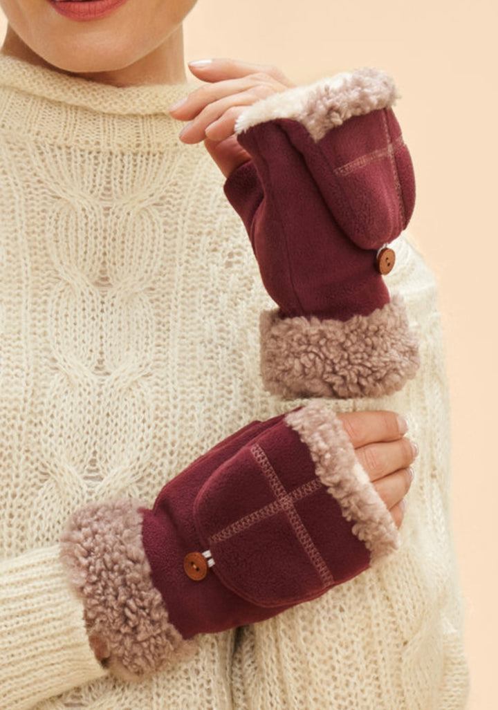 BURGUNDY ANNA MITTENS