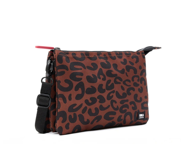 CARNABY RECYCLED CANVAS XL CROSSBODY BAG SCARLET LEOPARD