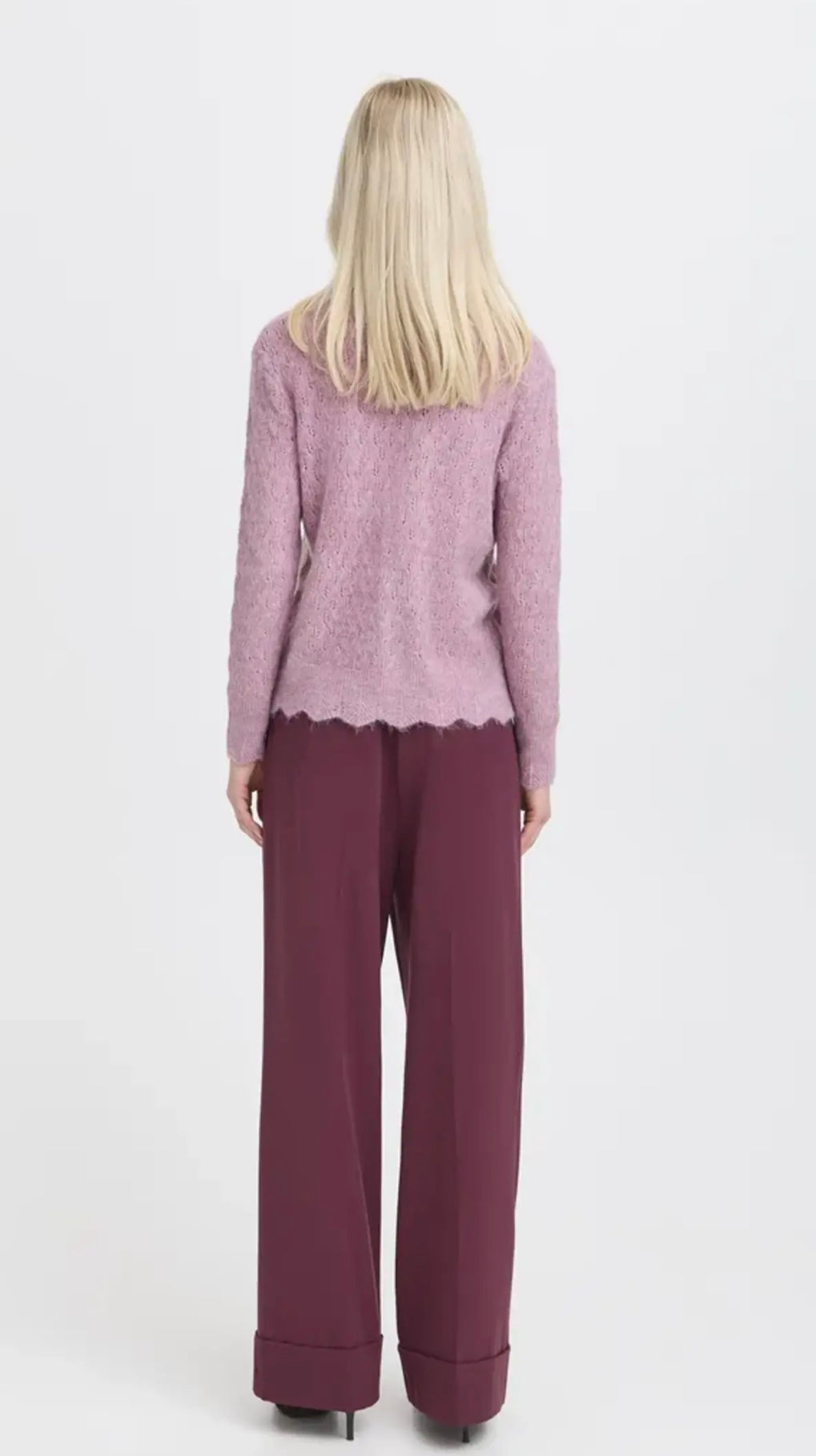 ORCHID HAZE MELANGE MONNA POINTELLE CARDIGAN