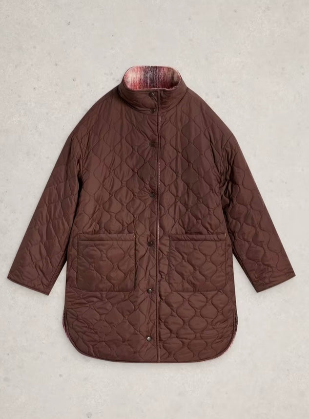 PLUM MULTI MARLOWE REVERSIBLE COAT