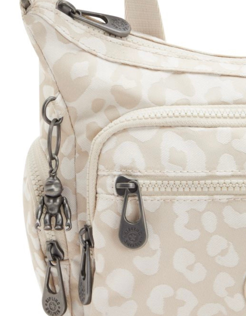 WHITE CHEETAH PRINT GABBIE MEDIUM CROSSBODY BAG