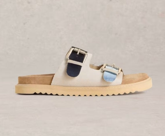 BLUE MULTI LEATHER PATTY SANDAL