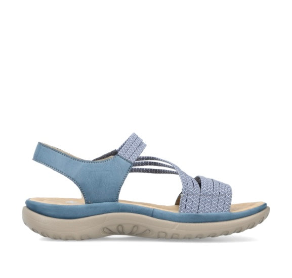 64870-14 BLUE ELASTICATED WALKING SANDAL
