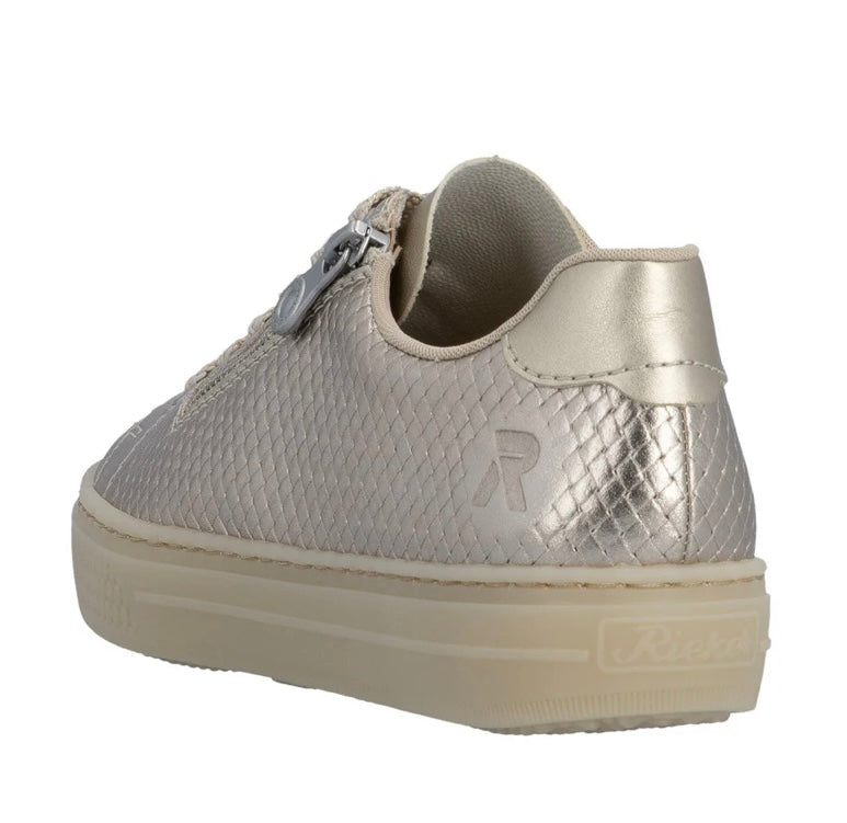 L5955-90 GOLD METALLIC LACE & ZIP TRAINER