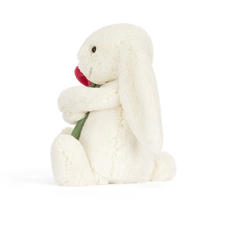 CREAM BUNNY WITH ROSE