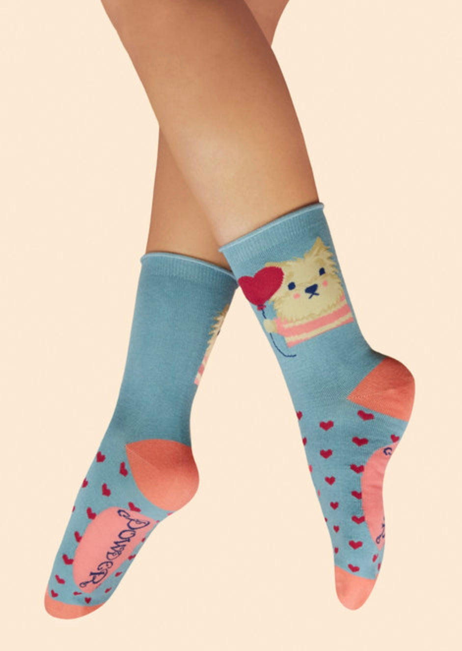 DENIM THOUGHTFUL PUPPY LOVER ANKLE SOCKS