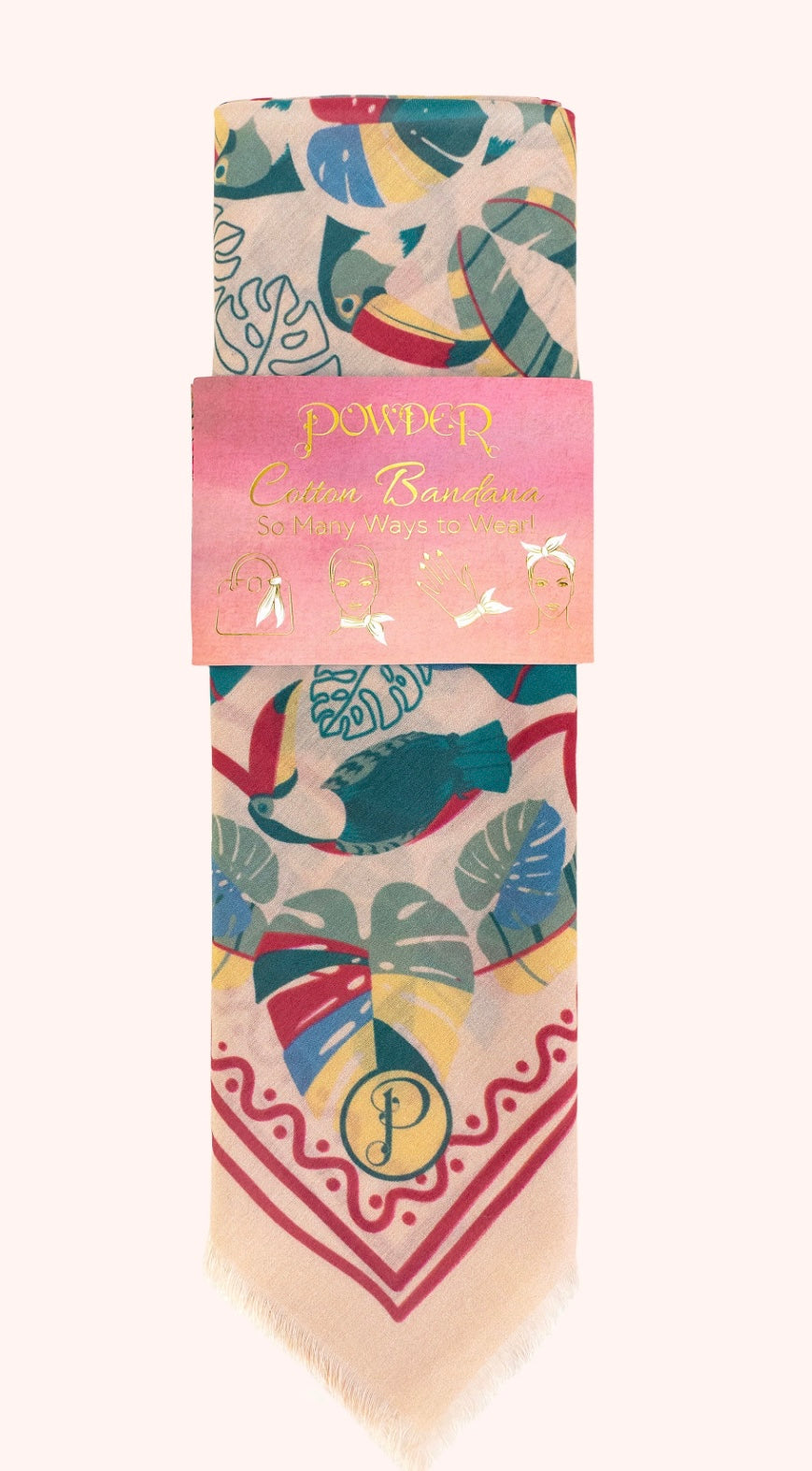 TROPICAL TOUCAN COTTON BANDANA SCARF