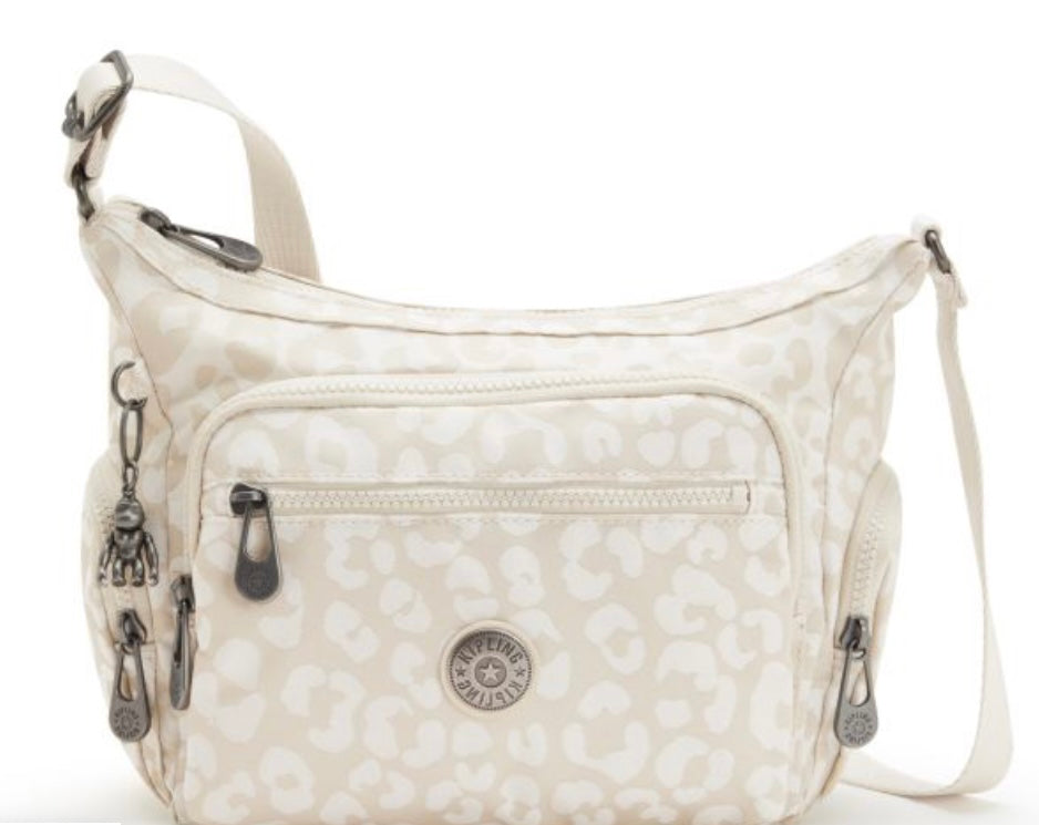 WHITE CHEETAH PRINT GABBIE MEDIUM CROSSBODY BAG