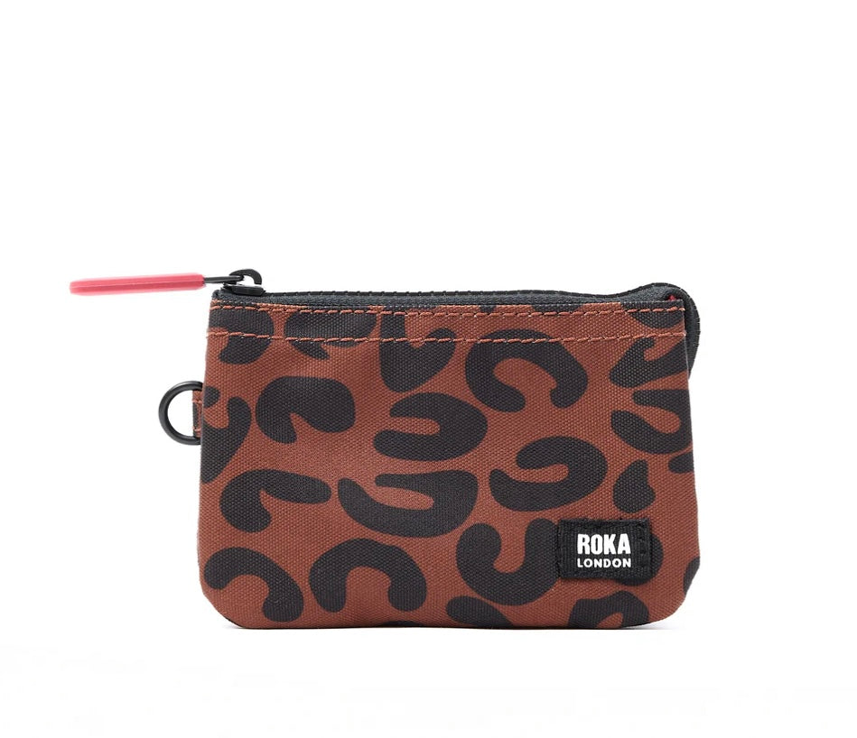 CARNBY RECYCLED CANVAS SMALL WALLET SCARLET LEOPARD