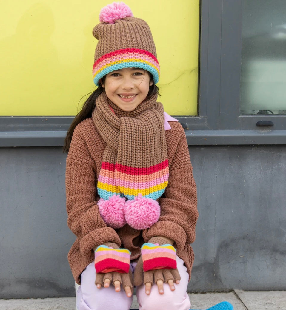 RAINBOW STRIPE KNITTED HAT