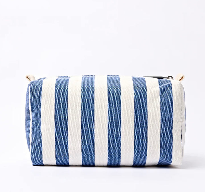 MAYFAIR COTTON CANVAS SMALL WASH BAG DENIM STRIPE