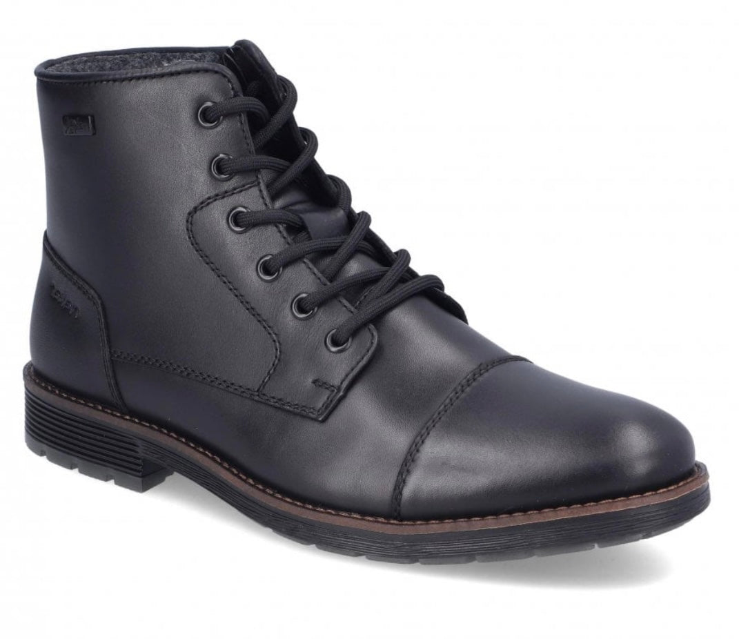 MENS BLACK LACE UP BOOT WITH ZIP