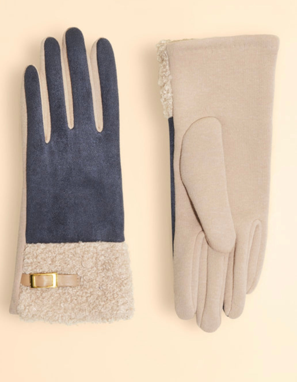 DENIM BLUE AUDREY FAUX SUEDE GLOVES