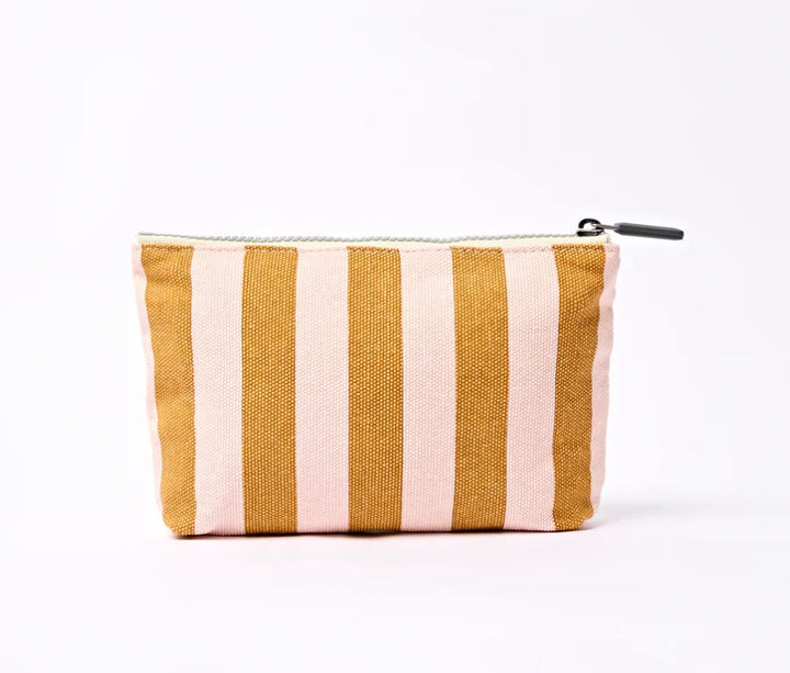 MAIDA VALE COTTON CANVAS POUCH ROSE GOLD STRIPE
