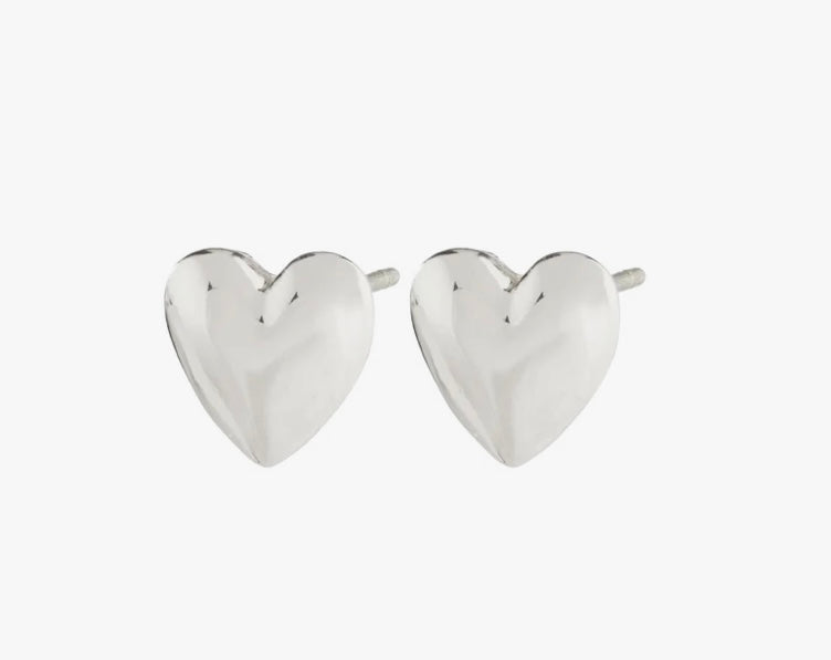 SOPHIA RECYCLED HEART SILVER PLATED EARRINGS