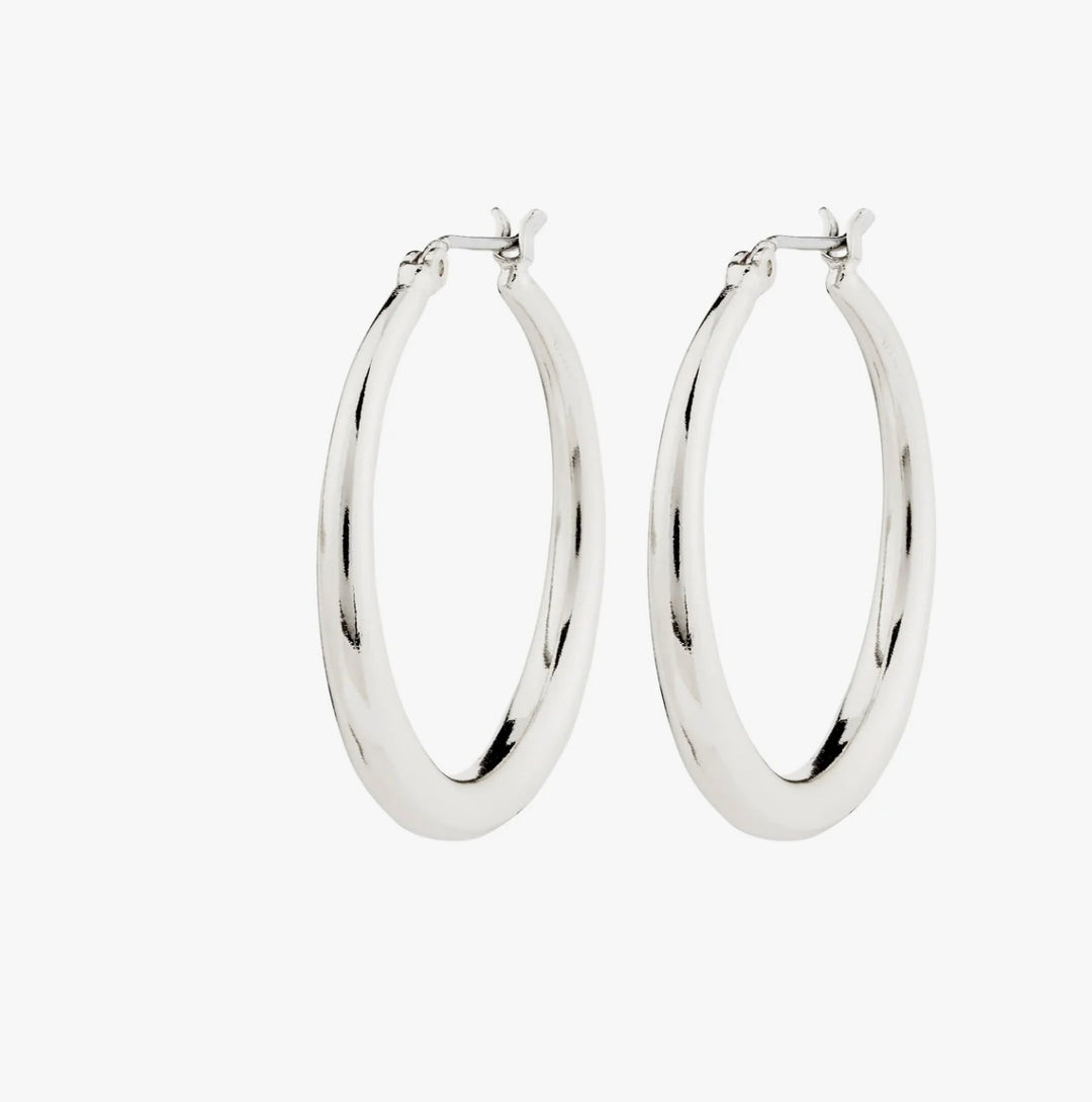 JORUN HOOP EARRINGS SILVER PLATED