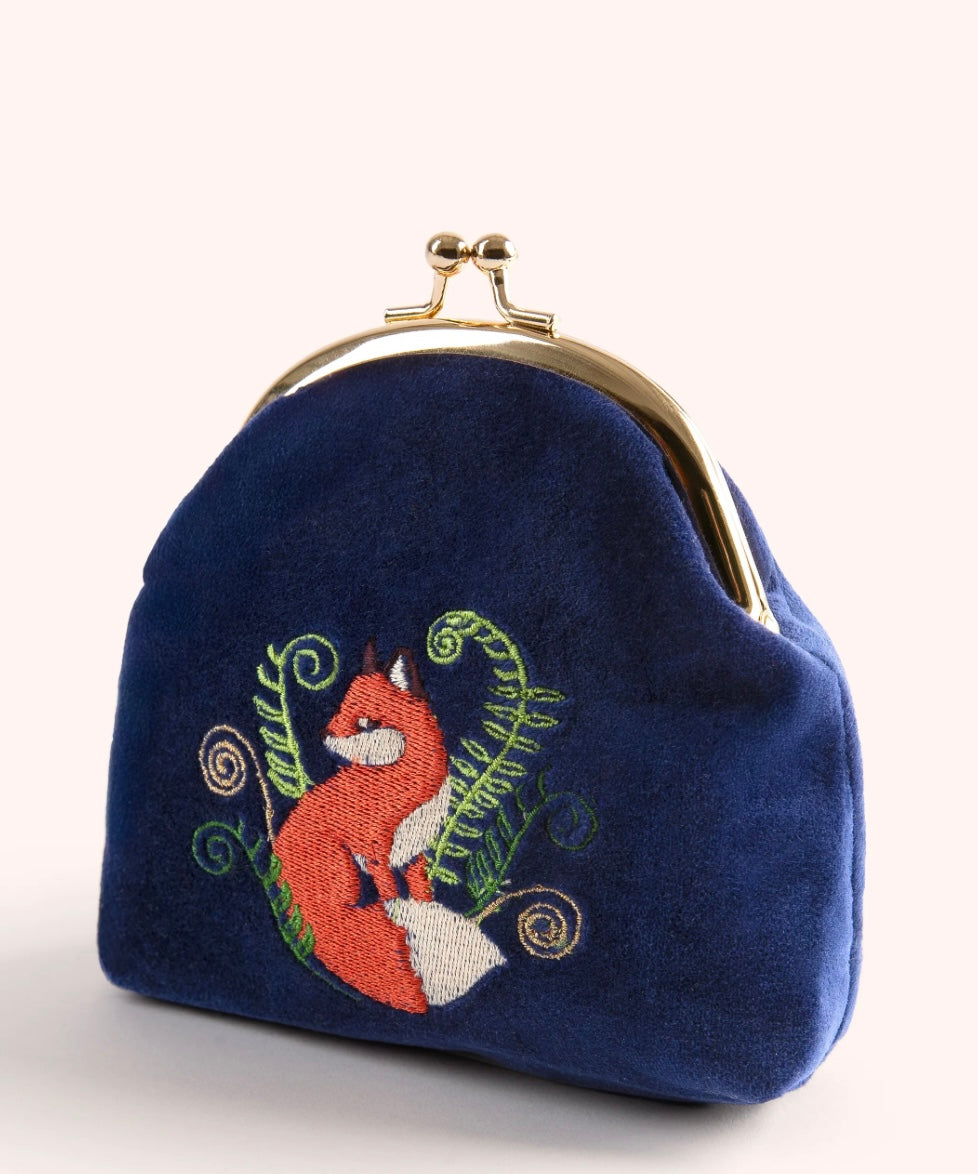 CLASP PURSE FOX NAVY
