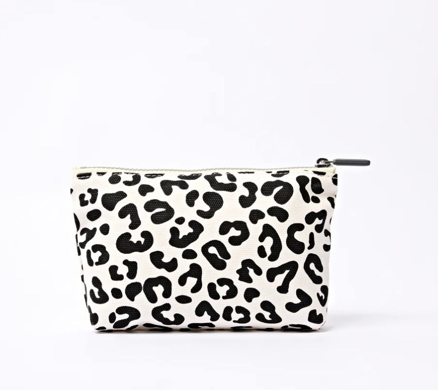 MAIDA VALE COTTON CANVAS SMALL POUCH SUMMER LEOPARD