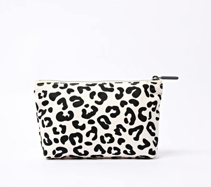 MAIDA VALE COTTON CANVAS SMALL POUCH SUMMER LEOPARD
