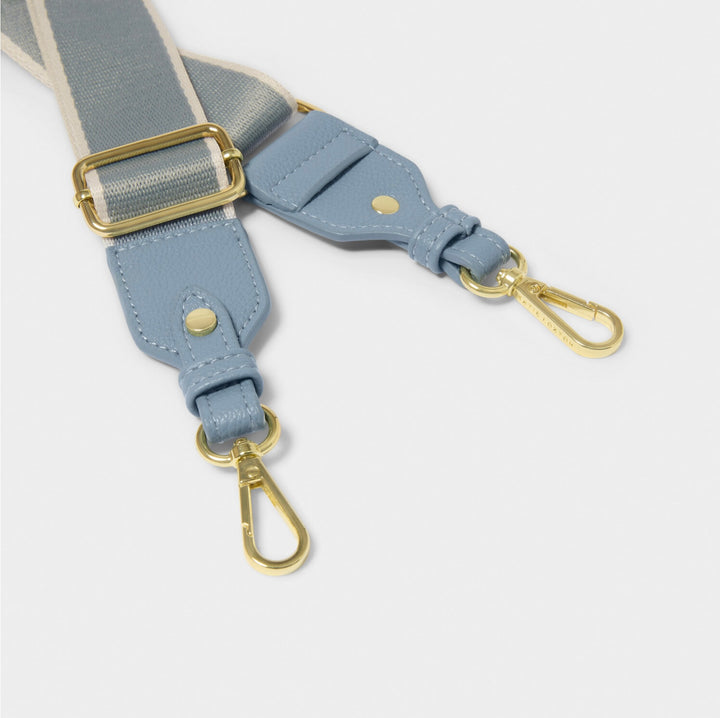 STRIPE CANVAS BAG STRAP IN CORNFLOWER BLUE