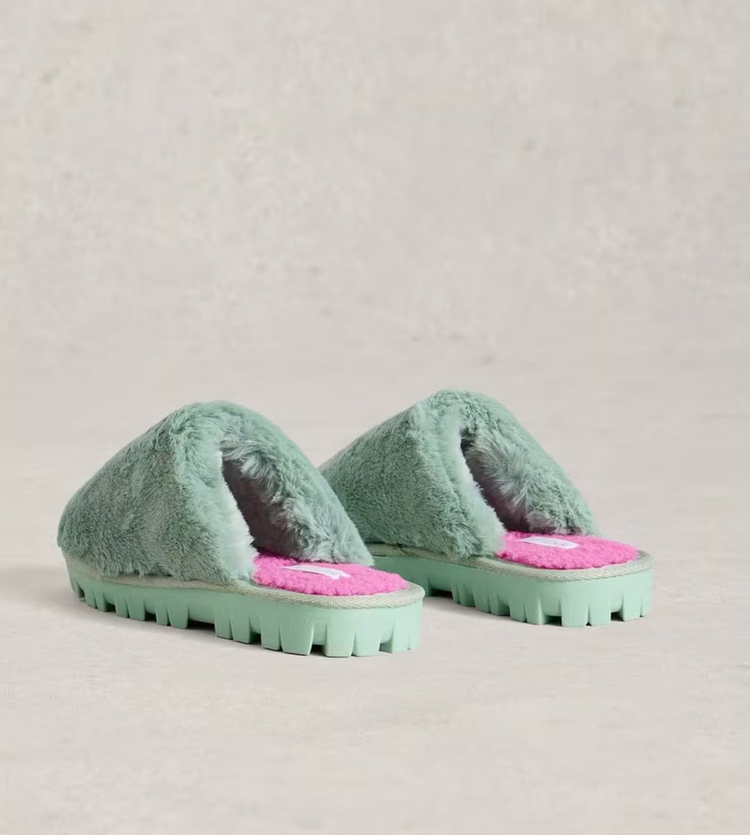 MINT GREEN FAUX FUR SLIPPER MULE