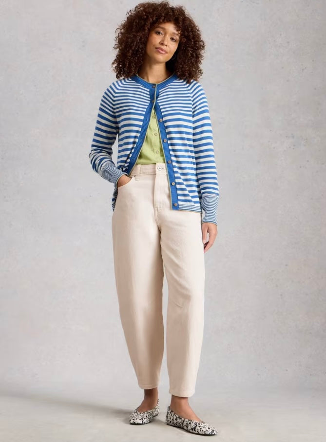 NATURAL WHITE AUBREY BARREL LEG JEAN