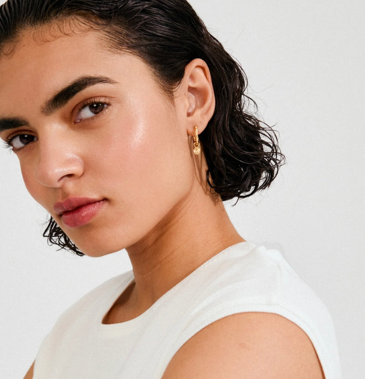 FIRE GOLD PLATED HOOP EARRINGS