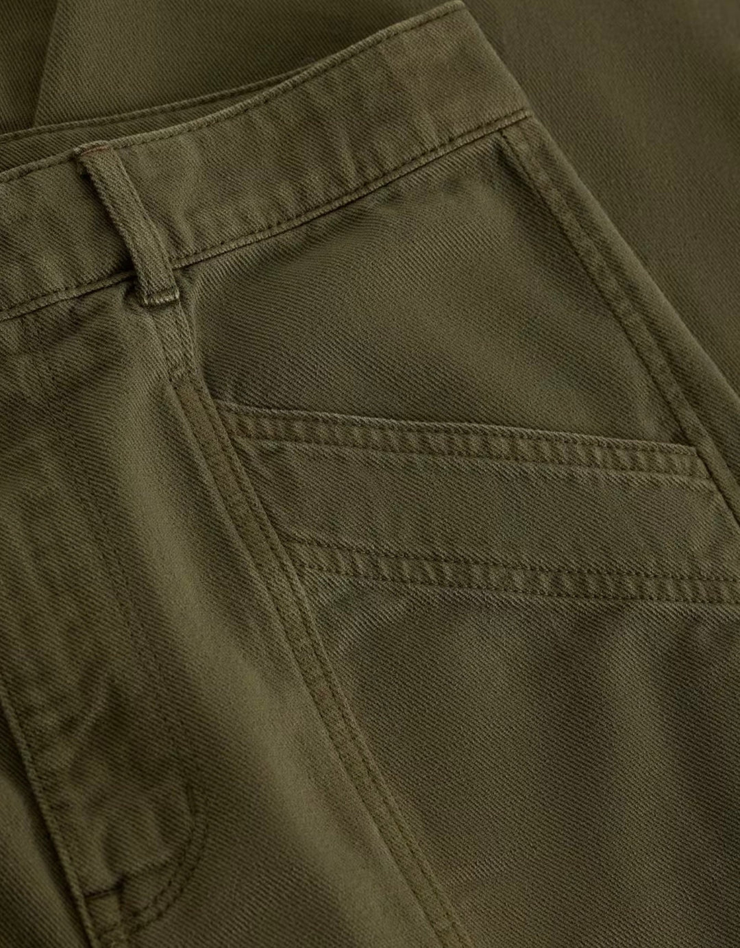 KHAKI GREEN AUBREY BARREL TROUSER