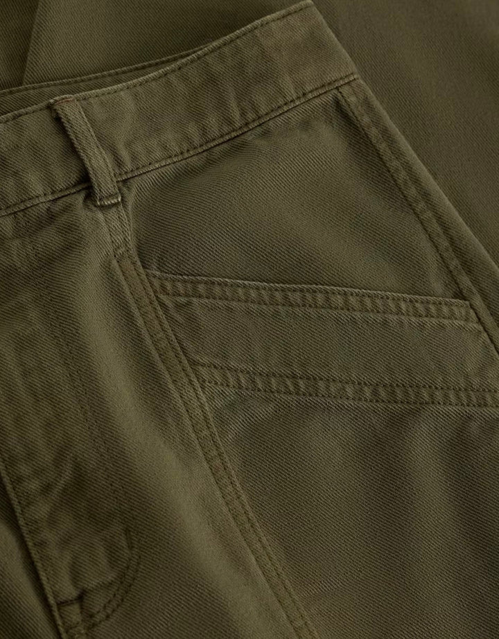 KHAKI GREEN AUBREY BARREL TROUSER