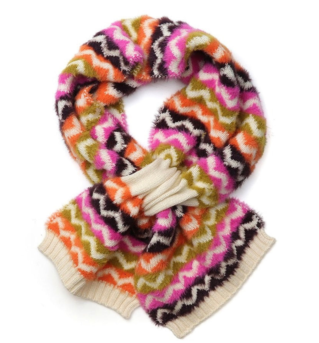 AUTUMN BRIGHT CHEVRON PULL THROUGH SCARF