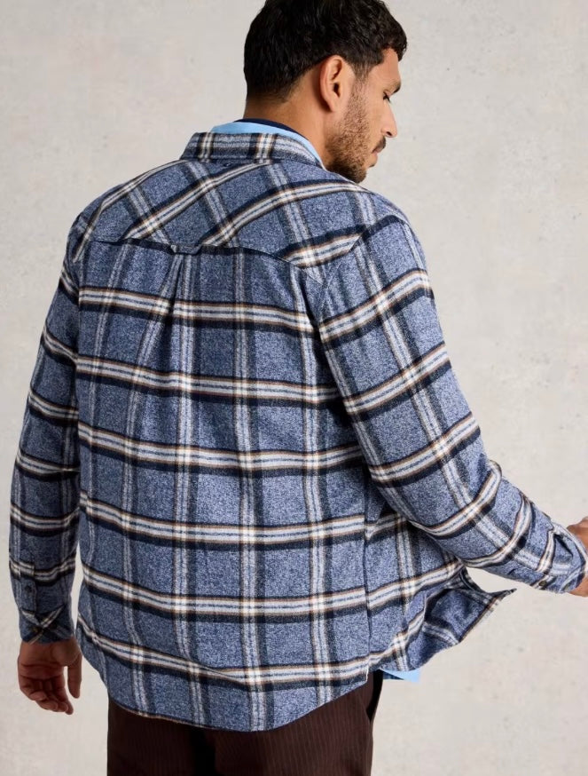 BLUE MULTI BARTON MARL CHECK SHIRT