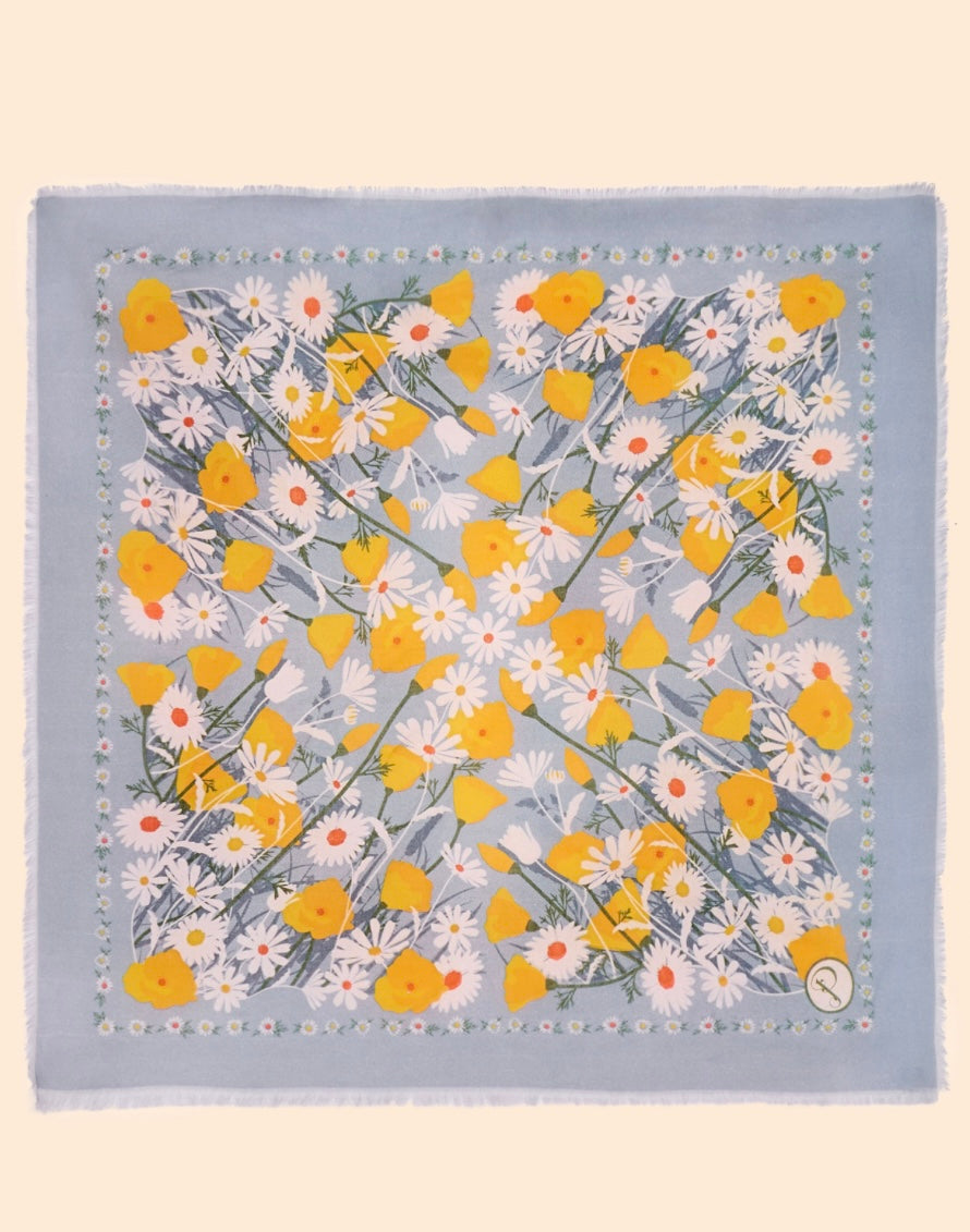 POWDER BLUE MARVELLOUS MEADOW BANDANA