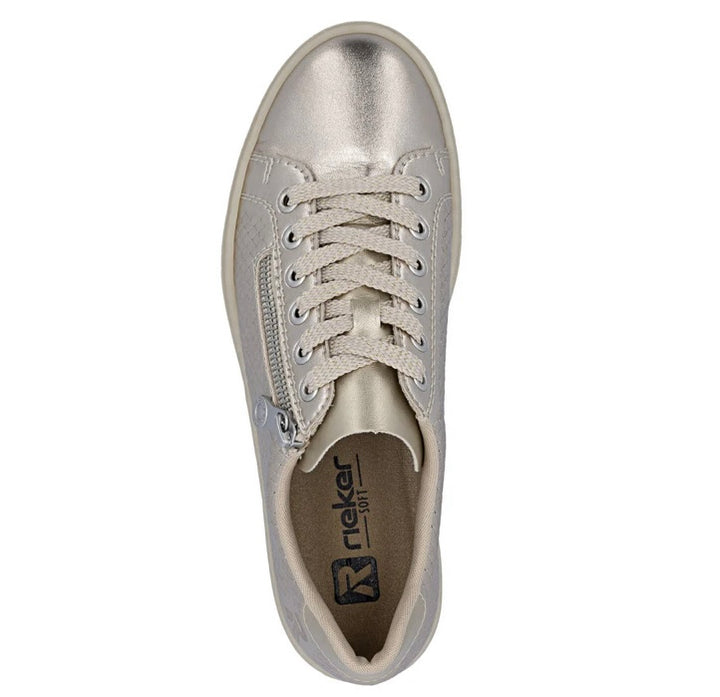 L5955-90 GOLD METALLIC LACE & ZIP TRAINER