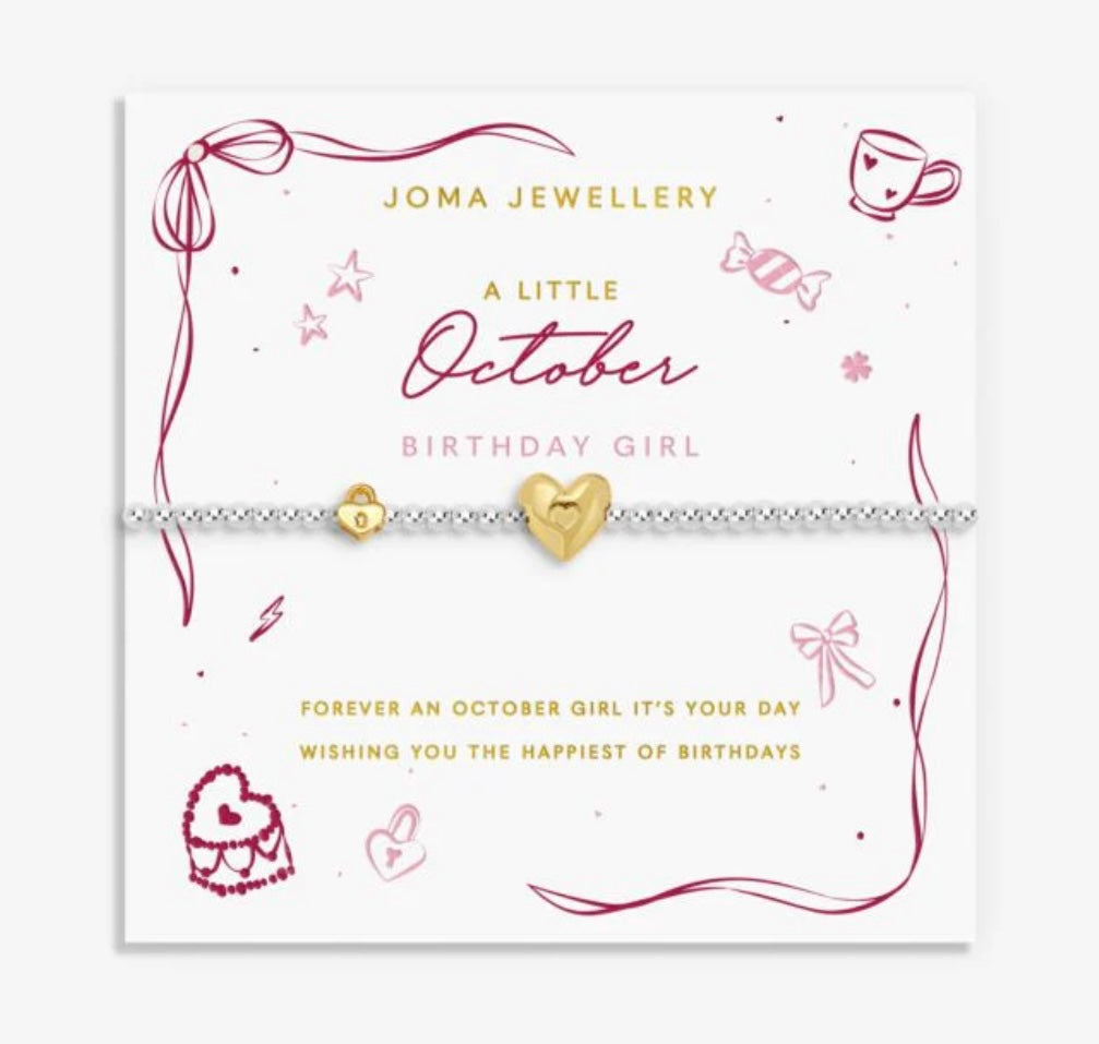 A LITTLE OCTOBER BIRTHDAY GIRL BRACELET