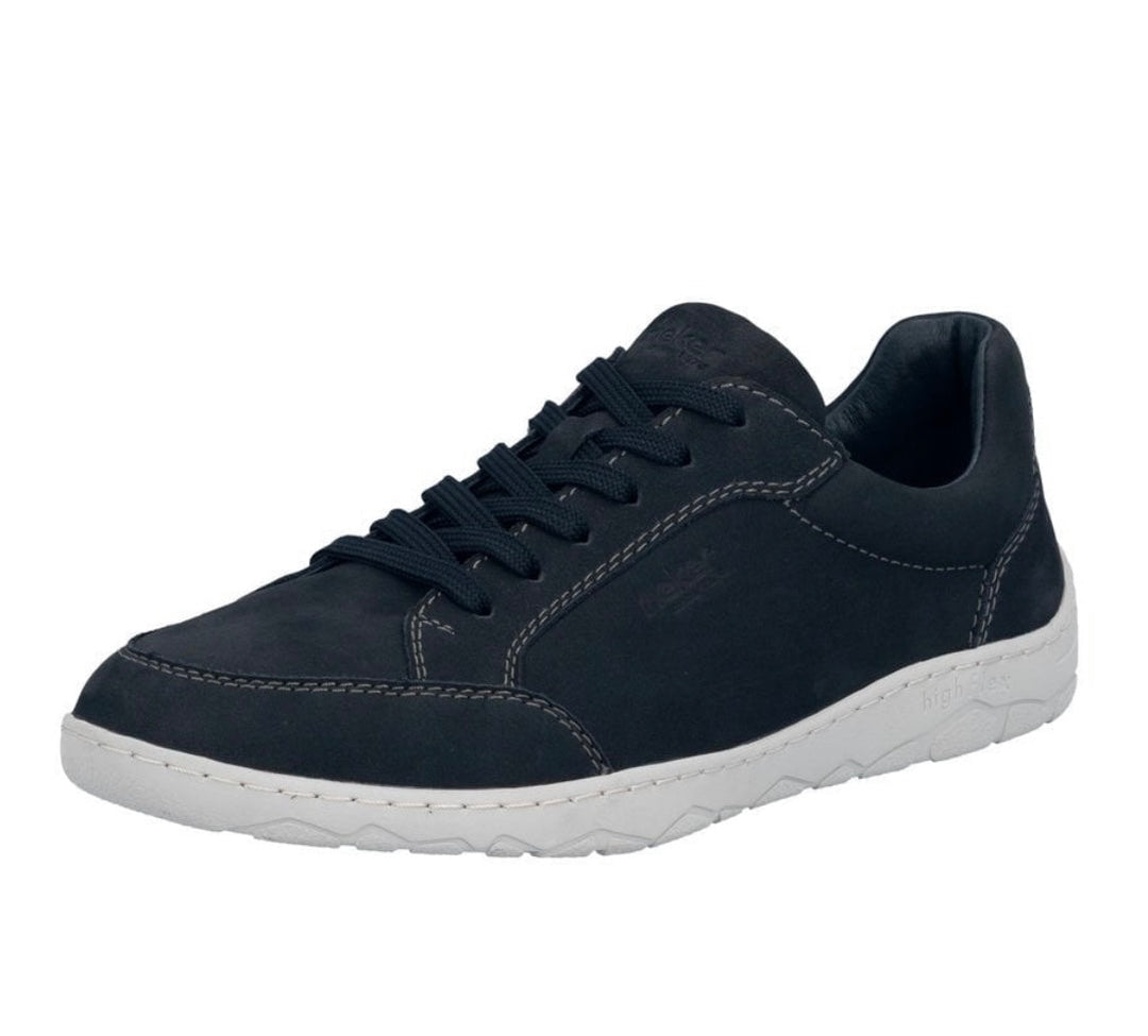 Rieker Men's Blue Suede Shoes 08300-14