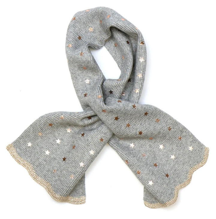 GREY METALLIC STARS PULL THROUGH SCARF