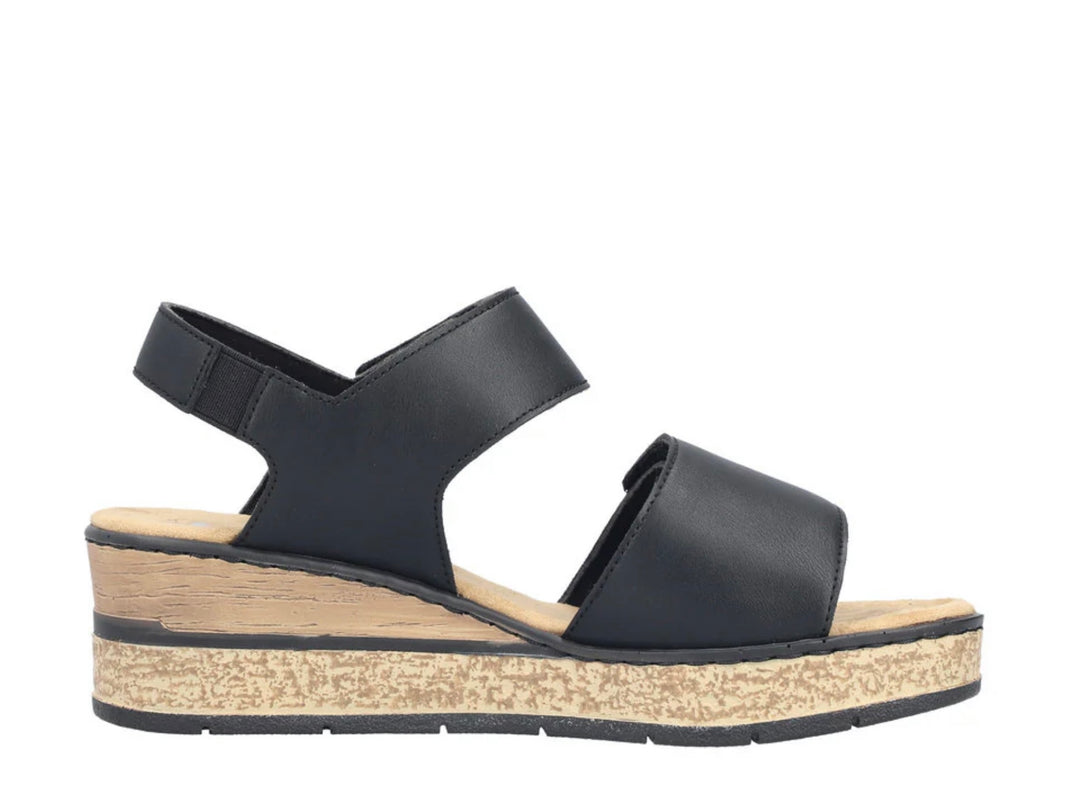 63781-00 BLACK WEDGE SANDAL