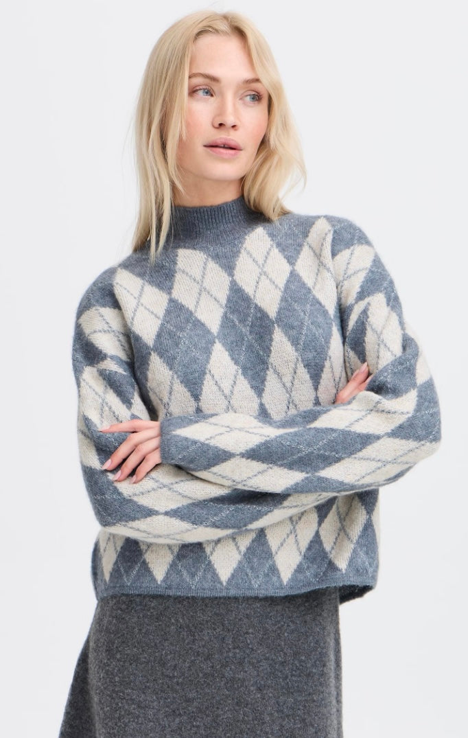 STORMY WEATHER MELANGE NAFTA ARGYLE JUMPER