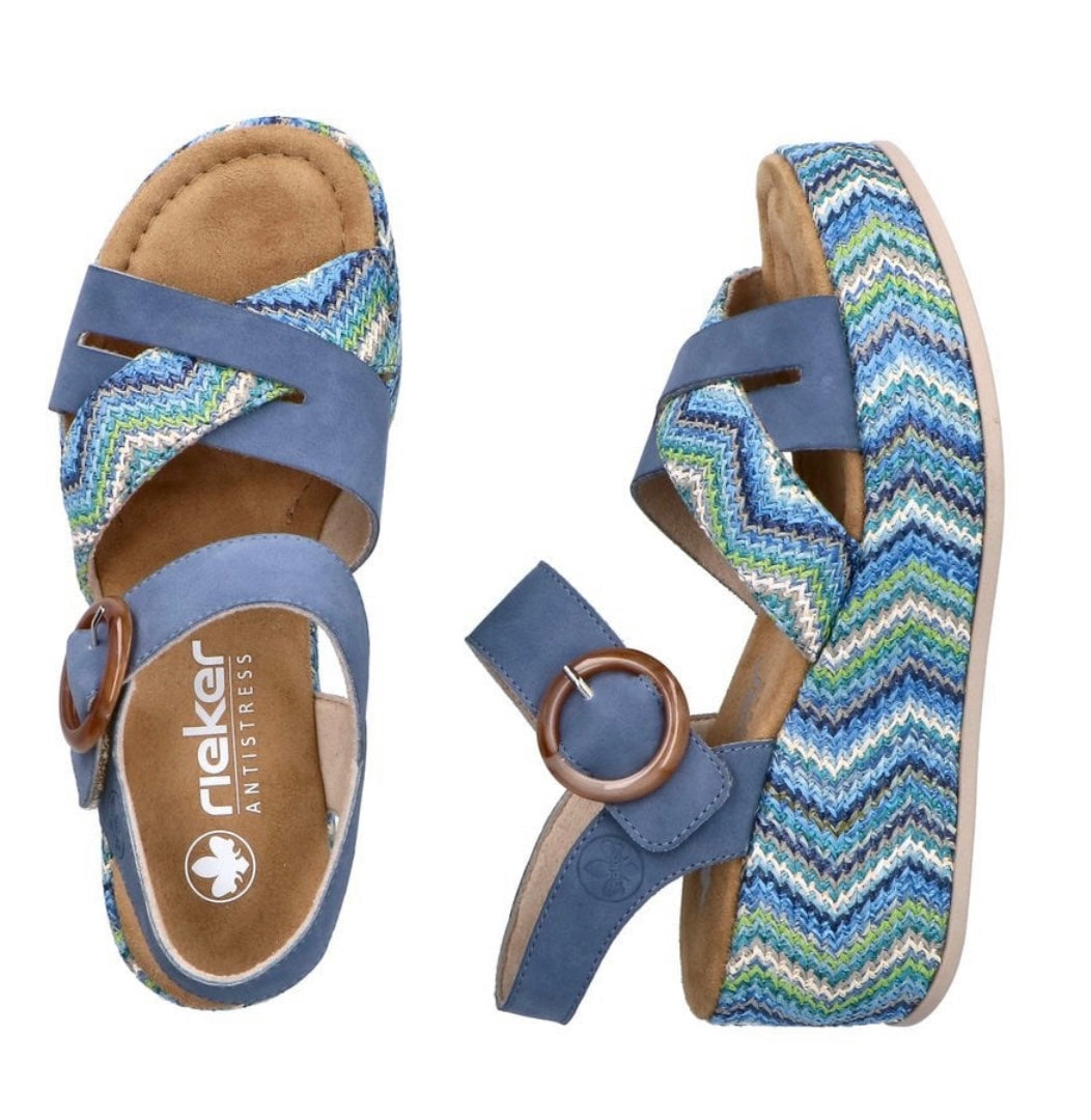 69469-14 BLUE WEDGE SANDAL