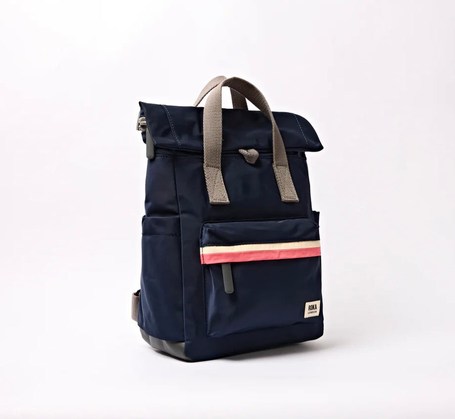 CANFIELD B RECYCLED NYLON SMALL BACKPACK MIDNIGHT STRIPE
