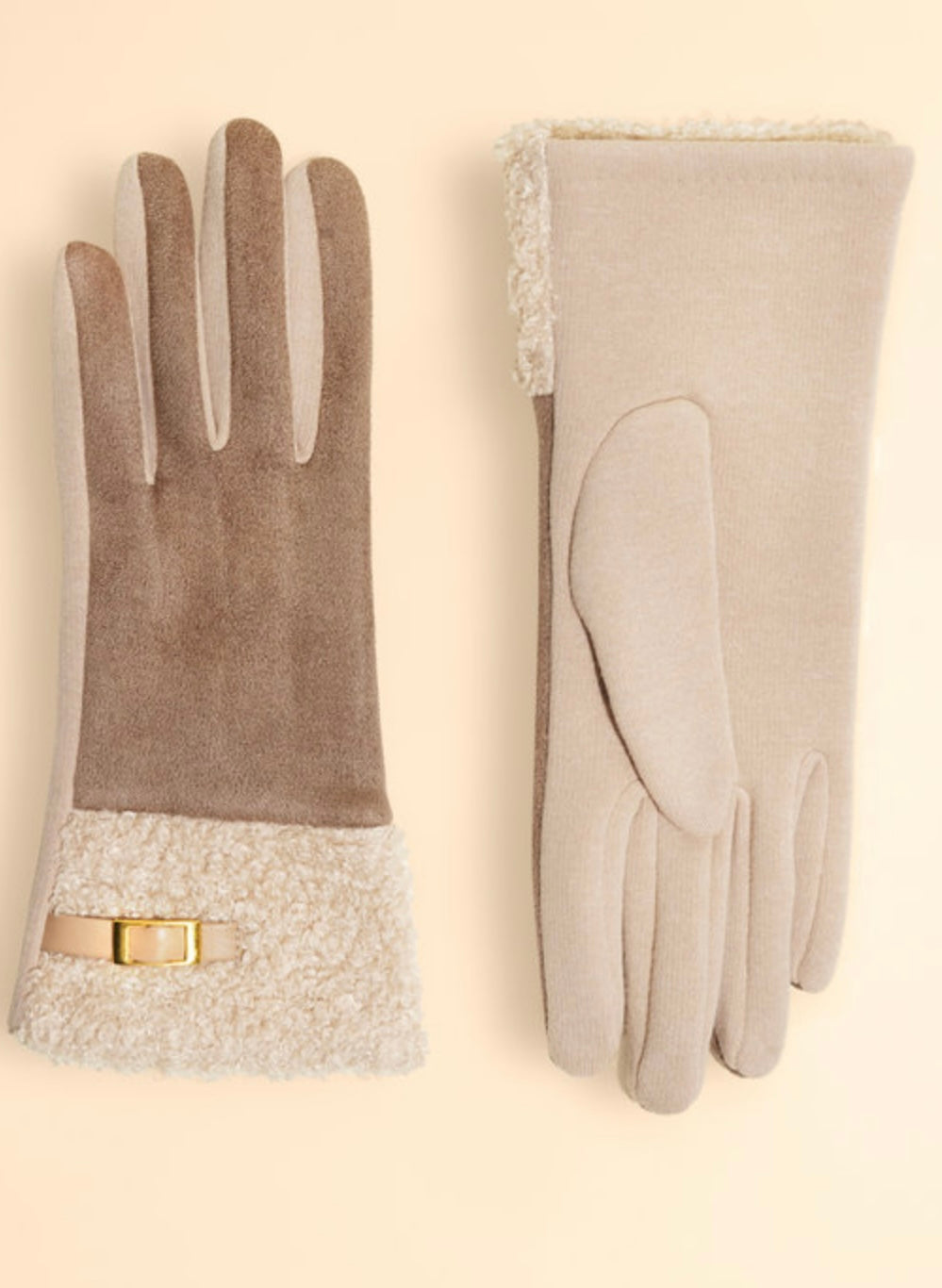 STONE AUDREY FAUX SUEDE GLOVES