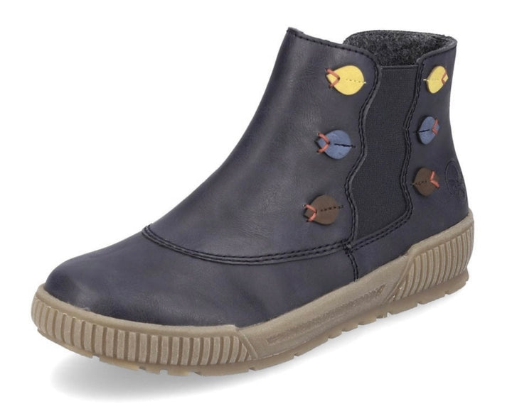 NAVY BLUE FLEECE LINING ANKLE BOOT