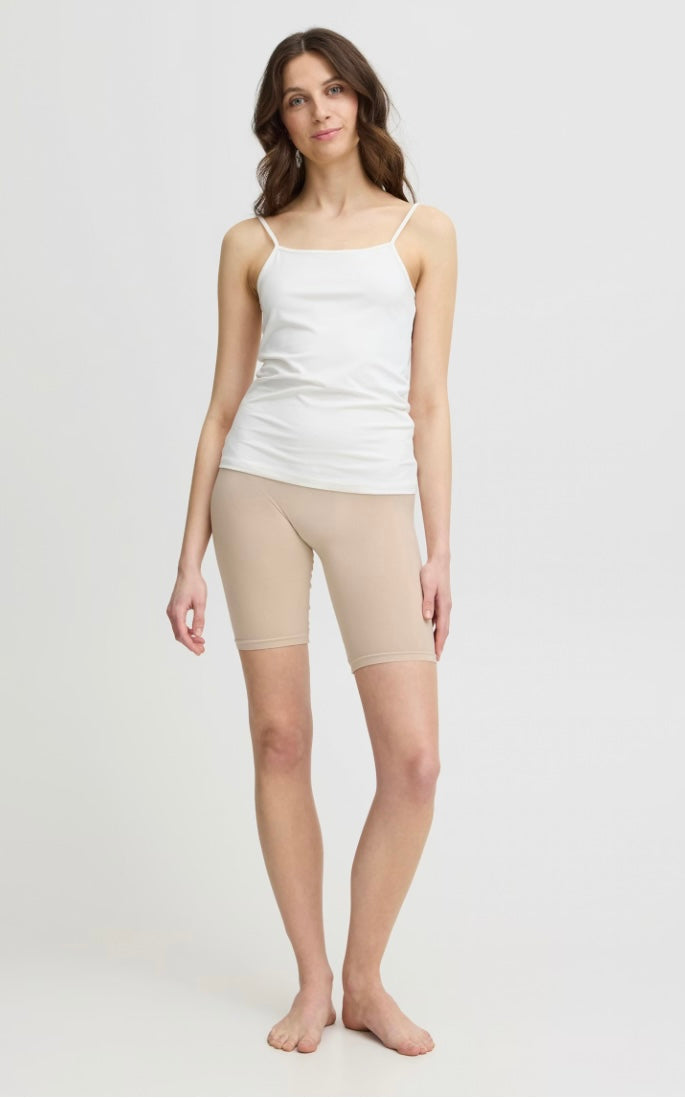 OXFORD TAN LESSI SHAPE KNITTED SHORTS