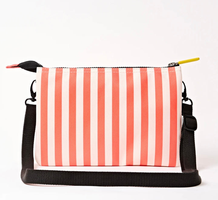 CARNABY RECYCLED CANVAS XL CROSSBODY BAG CORAL STRIPE