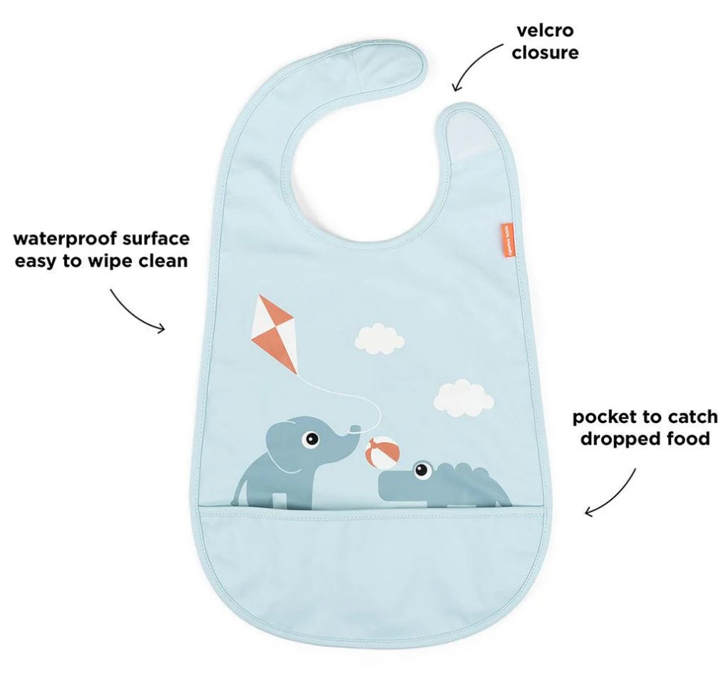 ELPHEE’S KITE BLUE VELCRO BIB