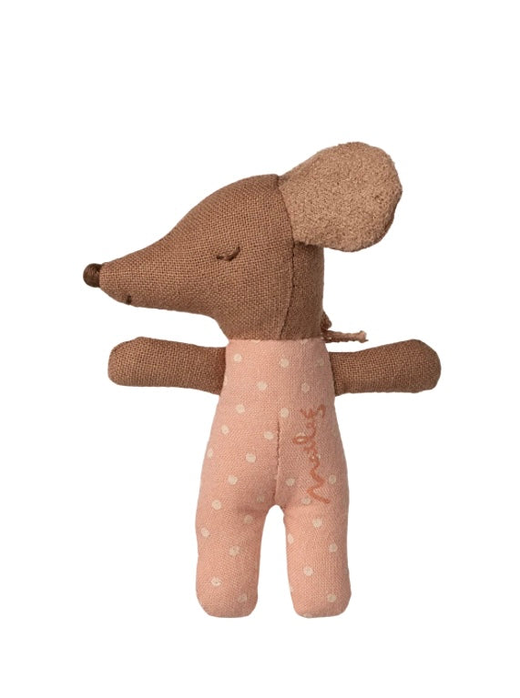 SLEEPY WAKEY BABY MOUSE IN MATCHBOX ROSE