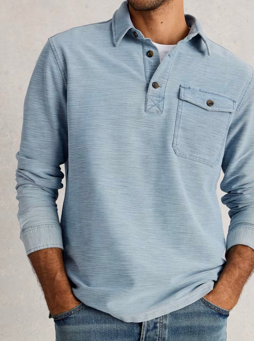 LIGHT BLUE FENTON SLUB POP OVER TOP